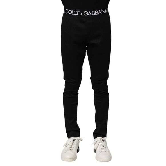 Dolce & Gabbana Blue Nylon Jogger Mid Waist Trouser Pants main image 0